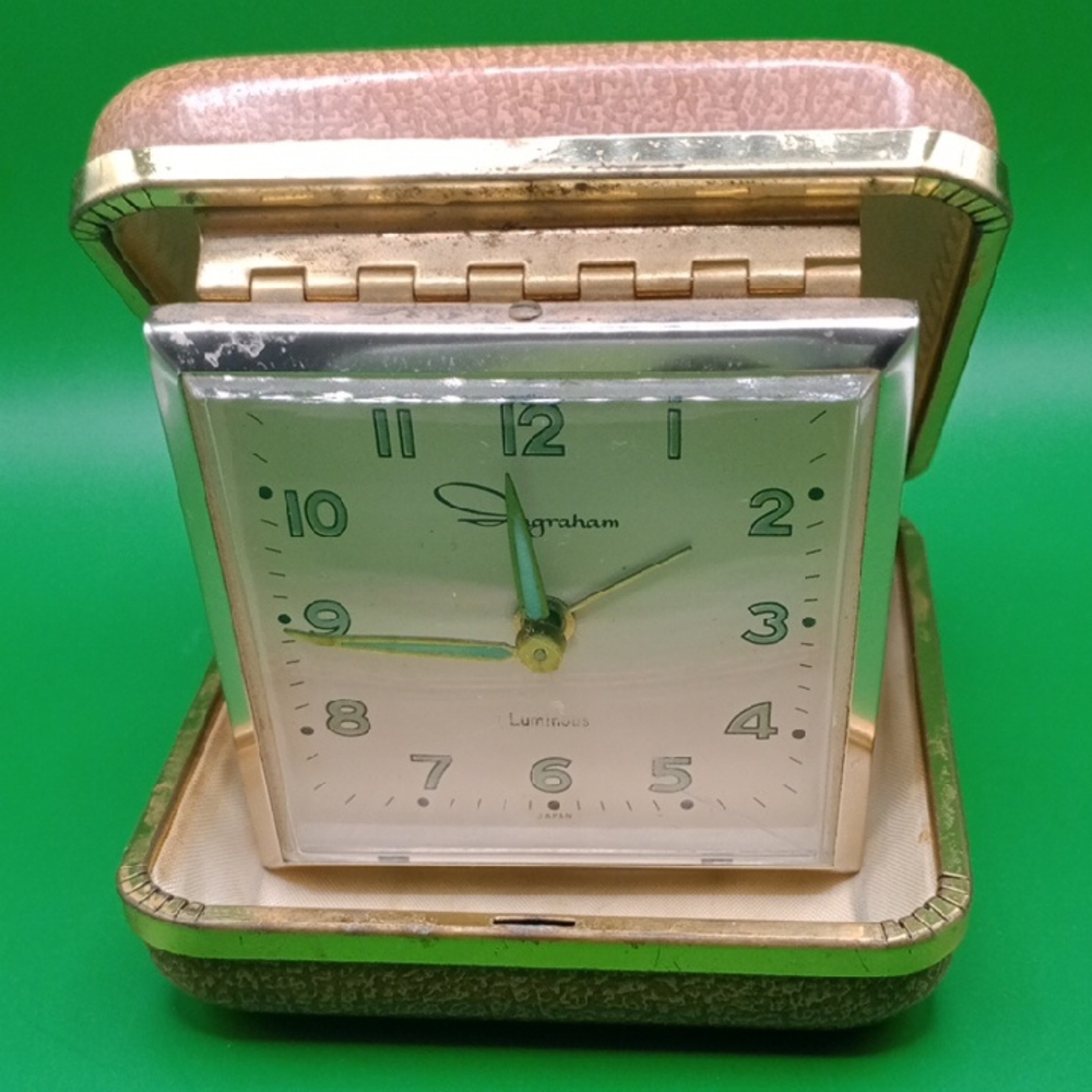 Vintage Gold and Silver Folding Travel Clock